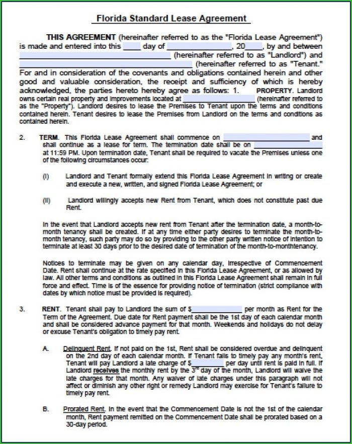 Florida Lease Agreement Template Florida Lease Agreement Template