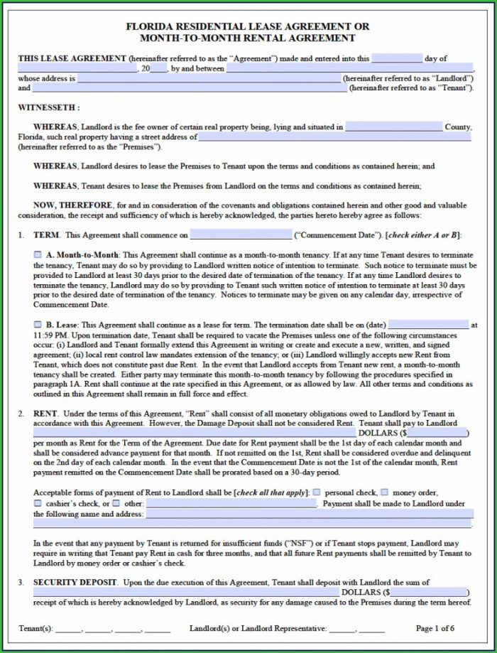 Florida Lease Agreement Template Pdf Florida Lease Agreement Template Pdf