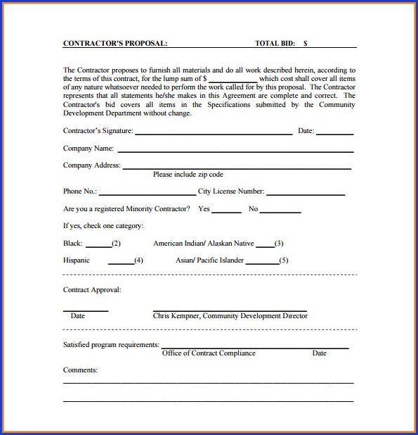 Free Bid Proposal Template Pdf Free Bid Proposal Template Pdf