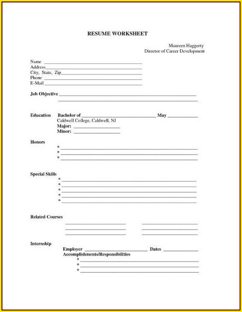 Free Blank Resume Templates To Print Free Blank Resume Templates To Print
