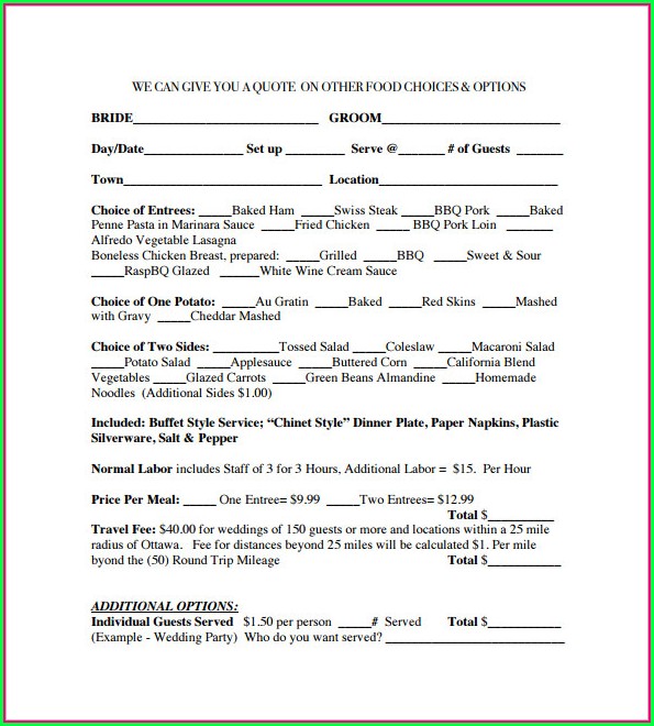 Free Catering Contract Template Word Free Catering Contract Template Word