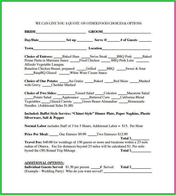 Free Catering Contract Template Free Catering Contract Template