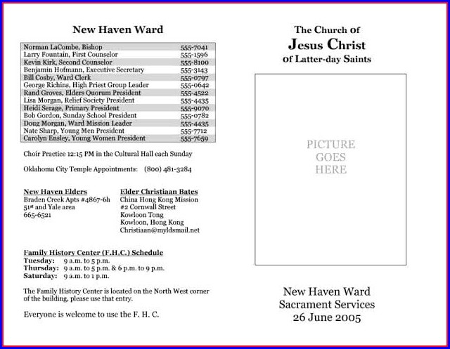 Free Church Bulletin Templates Free Church Bulletin Templates