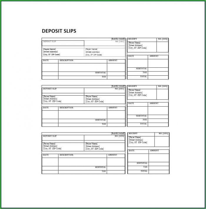 Free Deposit Slip Template Free Deposit Slip Template