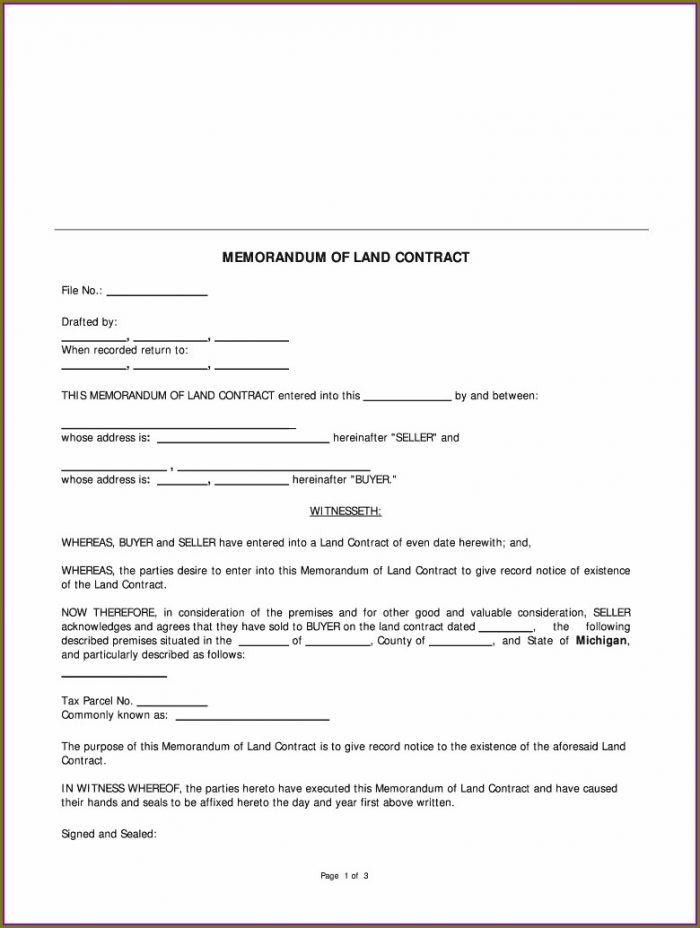 Free Land Contract Template Michigan Free Land Contract Template Michigan