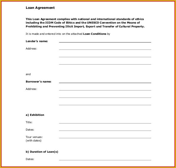 Free Loan Agreement Template Word Free Loan Agreement Template Word