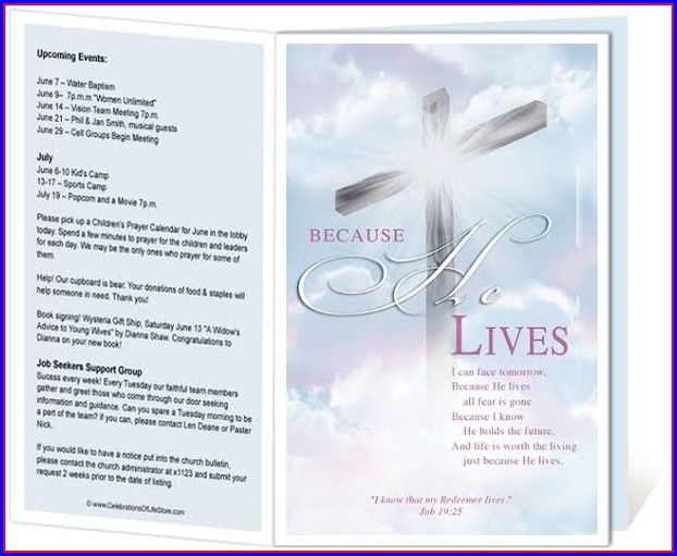 Free Printable Church Bulletin Templates Free Printable Church Bulletin Templates