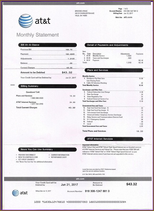 Free Utility Bill Template Free Utility Bill Template