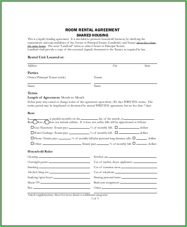 Housing Lease Agreement Template Housing Lease Agreement Template
