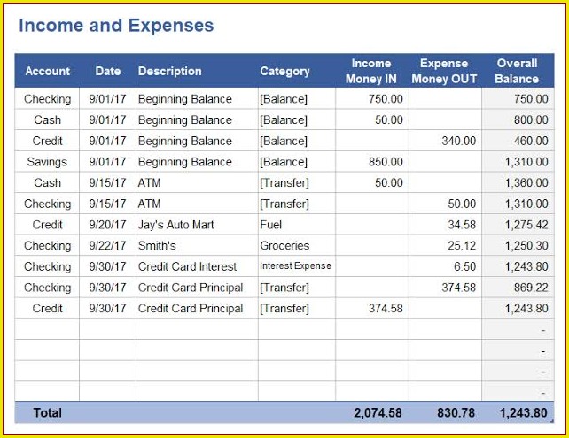 Income And Expense Report Template Income And Expense Report Template