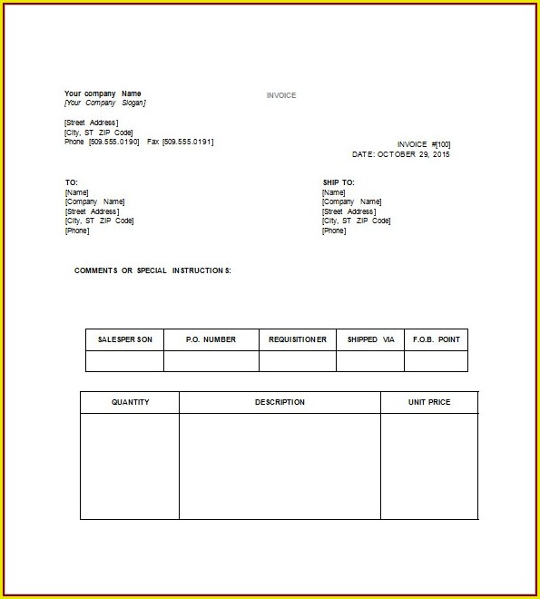Invoice Template Docx Free Invoice Template Docx Free