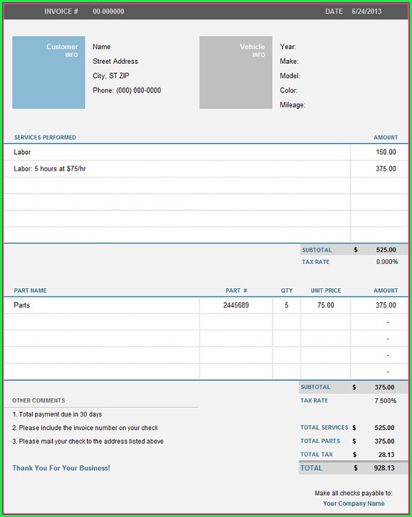 Invoice Template Excel Free Download Invoice Template Excel Free Download