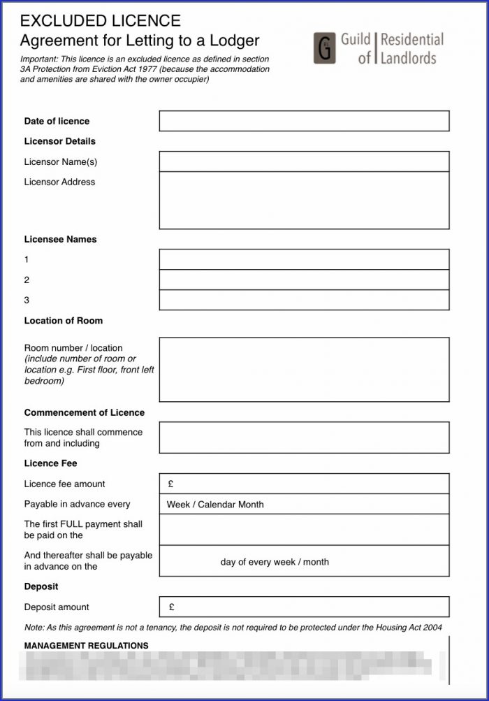 Lodger Agreement Template Uk Lodger Agreement Template Uk