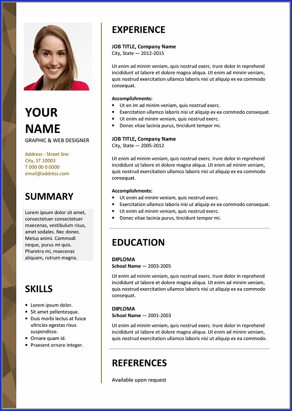 Microsoft Word Resume Template Free Microsoft Word Resume Template Free