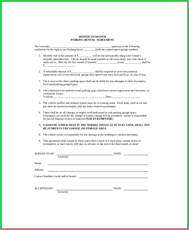 Parking Lease Agreement Template Parking Lease Agreement Template