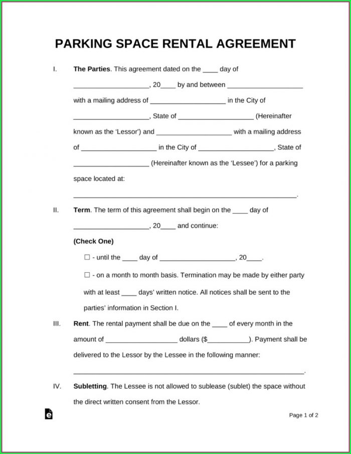 Parking Lot Lease Agreement Template Parking Lot Lease Agreement Template