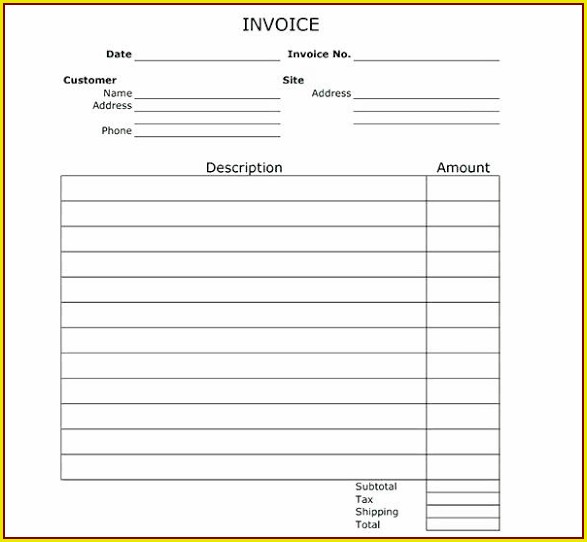 Printable Blank Invoice Template Uk Printable Blank Invoice Template Uk