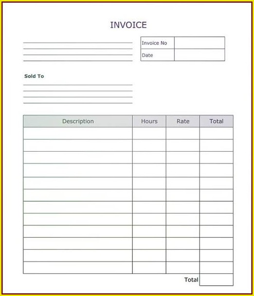 Printable Blank Invoice Template Printable Blank Invoice Template