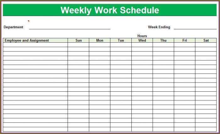 Printable Employee Schedule Template Printable Employee Schedule Template