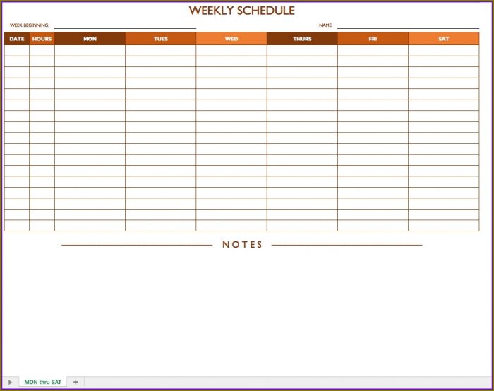 Printable Weekly Employee Schedule Template Printable Weekly Employee Schedule Template