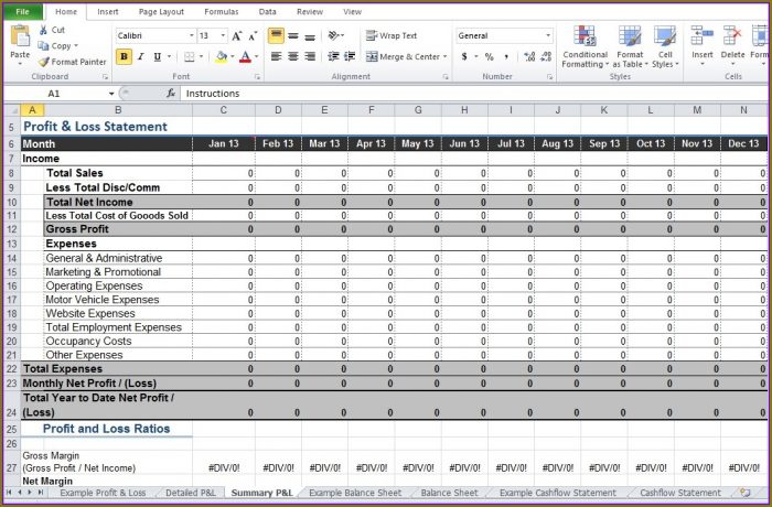 Restaurant Profit And Loss Statement Excel Template Free Restaurant Profit And Loss Statement Excel Template Free