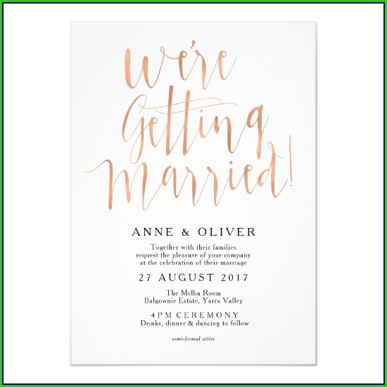 Rose Gold Wedding Invitation Template Rose Gold Wedding Invitation Template