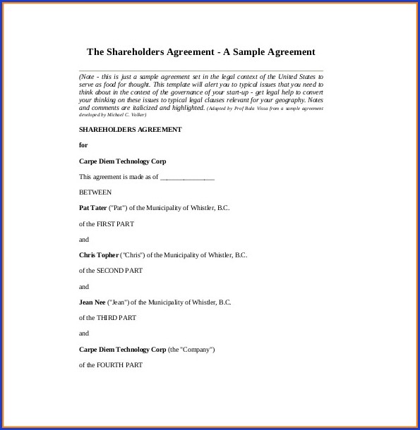 Shareholders Agreement Template Word Uk Shareholders Agreement Template Word Uk