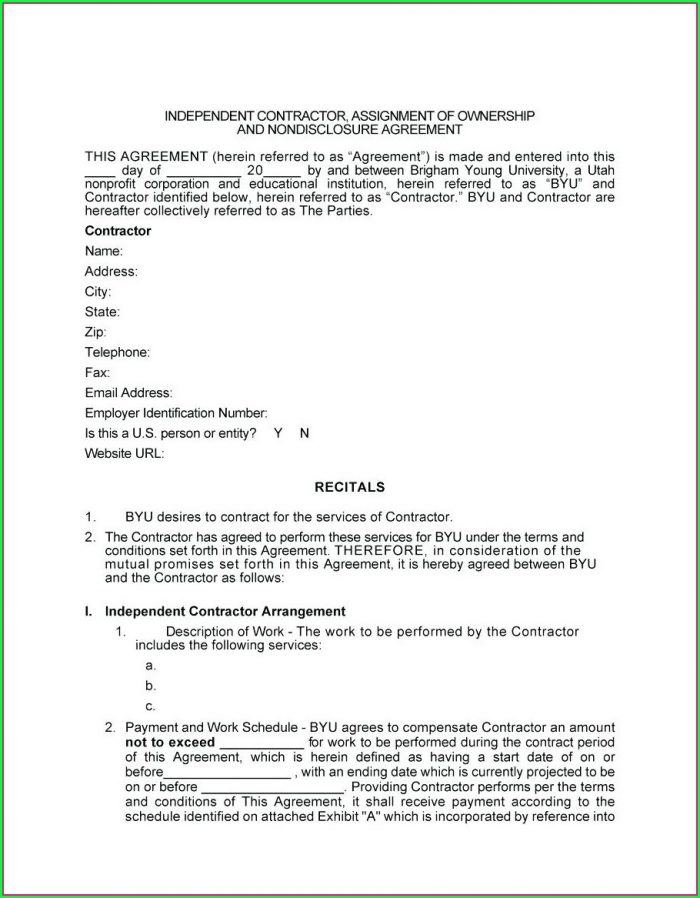 Simple Independent Contractor Agreement Template Canada Simple Independent Contractor Agreement Template Canada