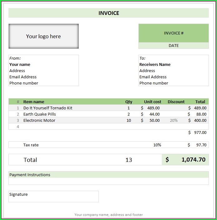 Simple Invoice Template Excel Download Free Simple Invoice Template Excel Download Free
