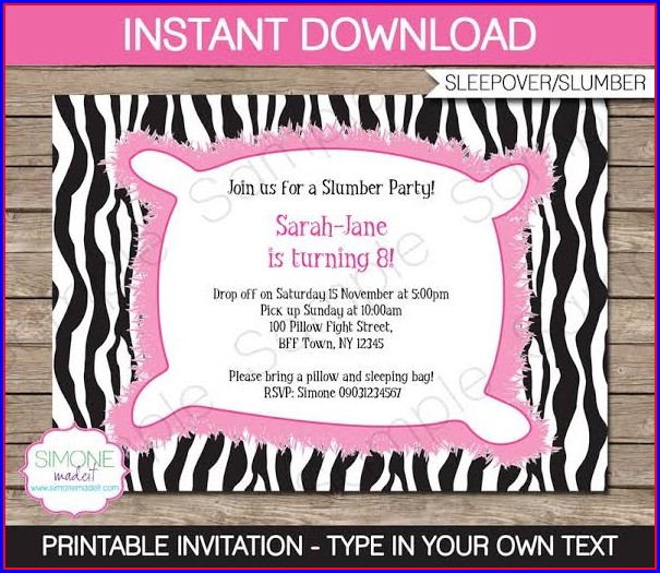 Sleepover Invitation Template Sleepover Invitation Template