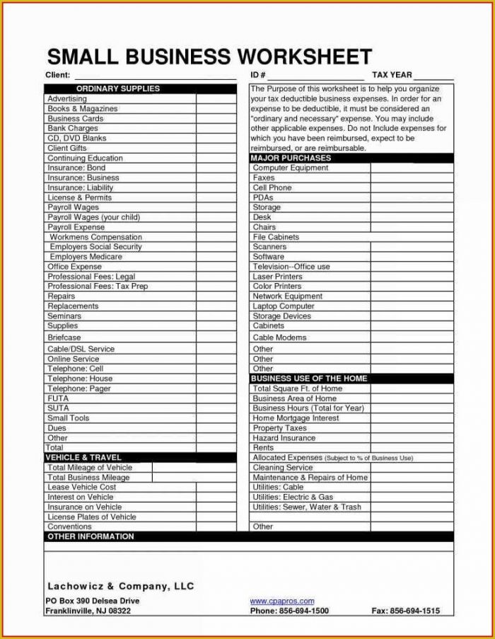 Small Business Tax Spreadsheet Template Small Business Tax Spreadsheet Template