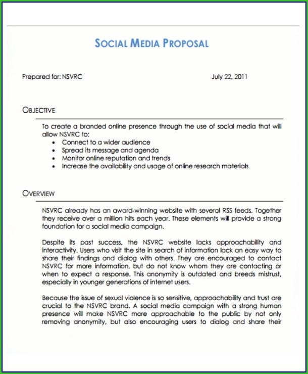 Social Media Proposal Template Free Social Media Proposal Template Free