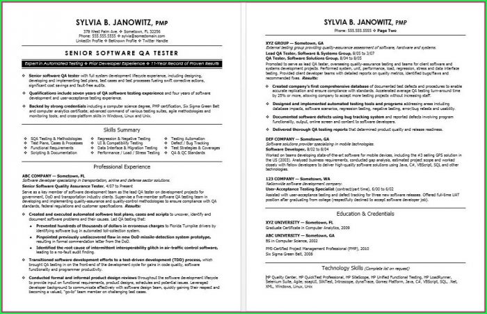Software Testing Resume Template Software Testing Resume Template