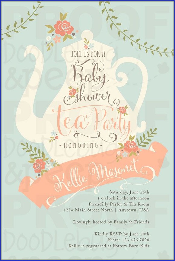 Tea Party Baby Shower Invitation Templates Tea Party Baby Shower Invitation Templates