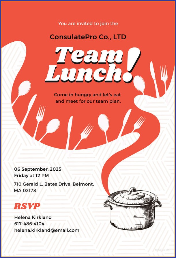 Team Lunch Invitation Template Free Team Lunch Invitation Template Free