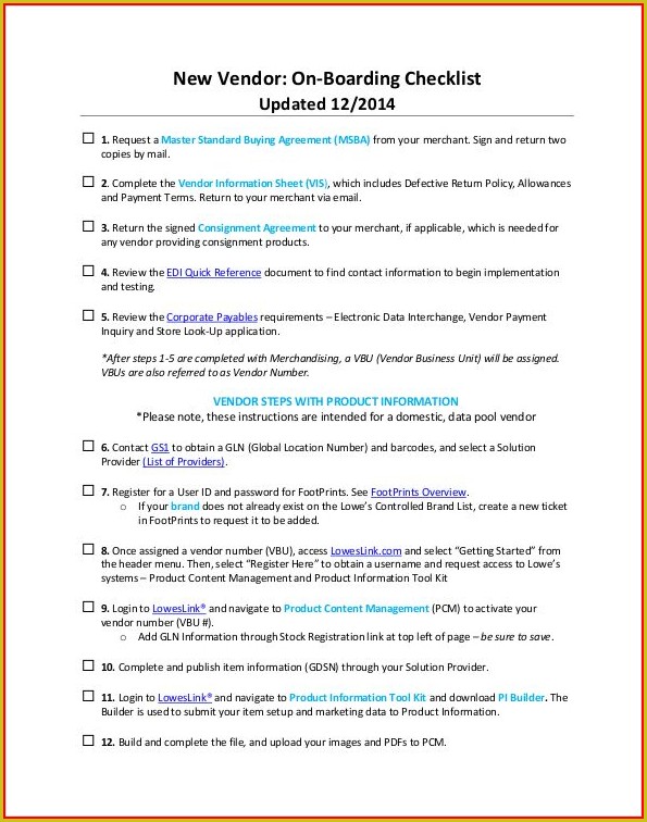 Vendor Onboarding Form Template Vendor Onboarding Form Template