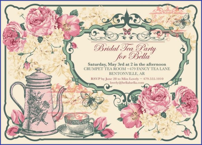 Vintage Tea Party Invitation Templates Free Vintage Tea Party Invitation Templates Free
