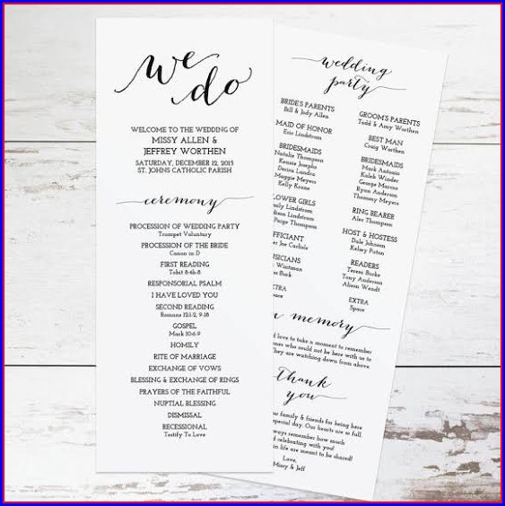 Wedding Ceremony Pamphlet Template Wedding Ceremony Pamphlet Template