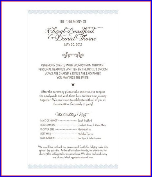 Wedding Pamphlet Template Word Wedding Pamphlet Template Word