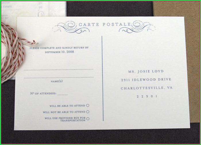Wedding Rsvp Postcard Template Free Wedding Rsvp Postcard Template Free
