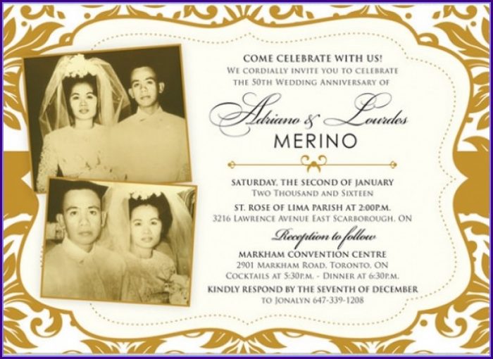 50th Wedding Anniversary Invitation Templates Free Download 50th Wedding Anniversary Invitation Templates Free Download