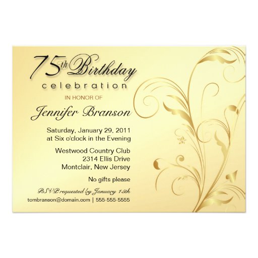 75th Birthday Party Invitation Templates 75th Birthday Party Invitation Templates
