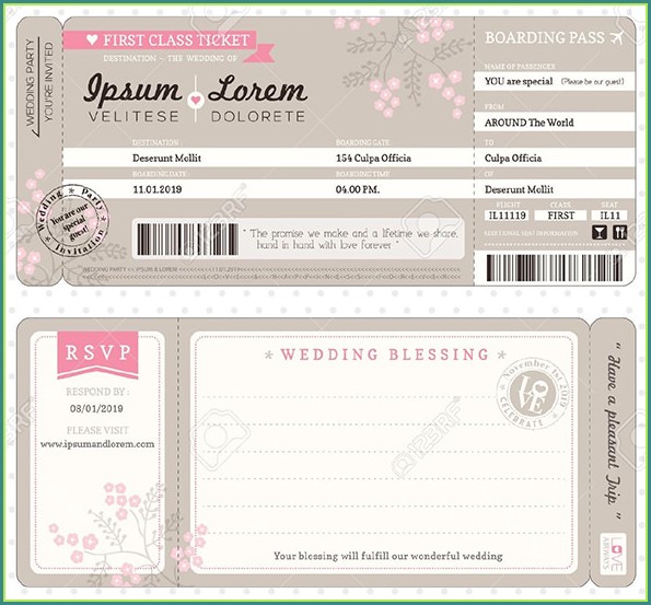Boarding Pass Ticket Invitation Template Design Boarding Pass Ticket Invitation Template Design