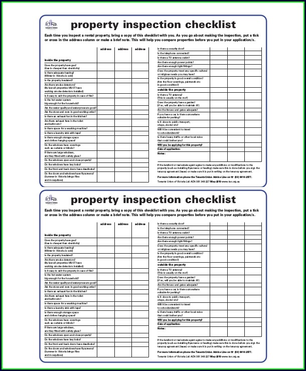 House Property Inspection Checklist House Property Inspection Checklist