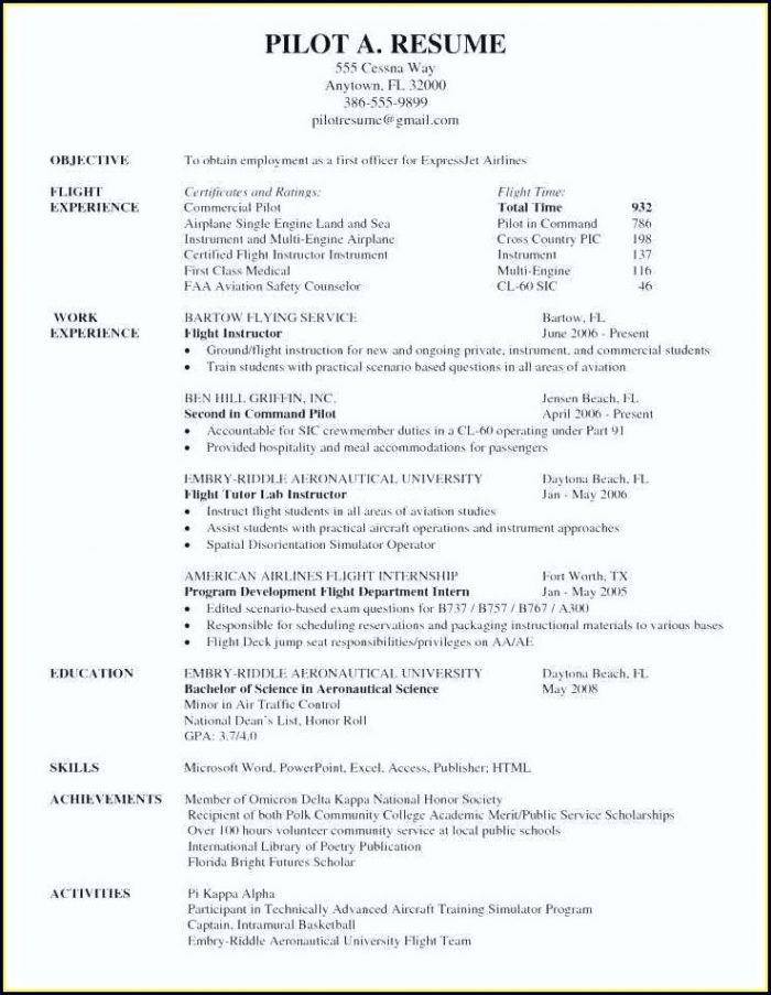 Aviation Resume Templates Free Aviation Resume Templates Free