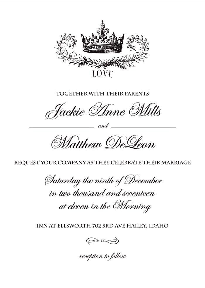 Blank Crown Invitation Template Blank Crown Invitation Template
