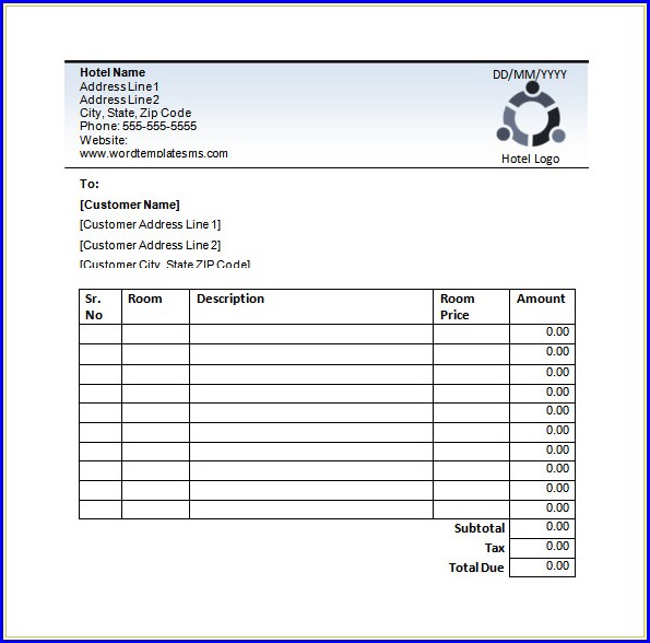 Blank Fake Hotel Receipt Template Blank Fake Hotel Receipt Template