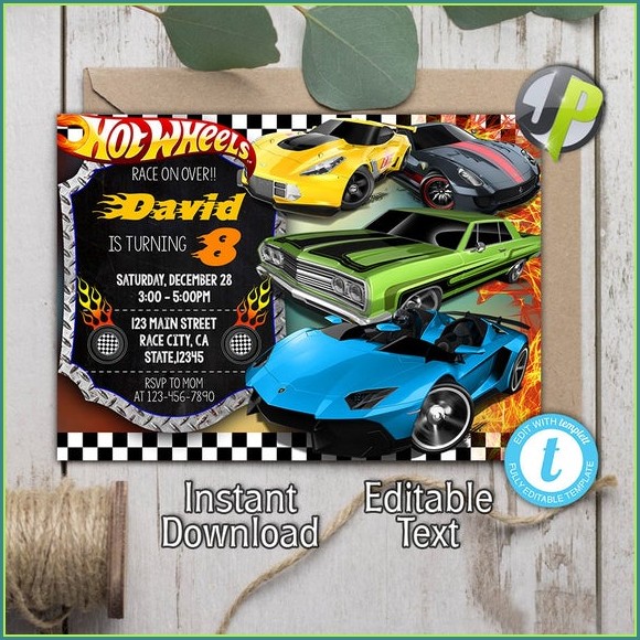 Blank Hot Wheels Invitation Template Blank Hot Wheels Invitation Template