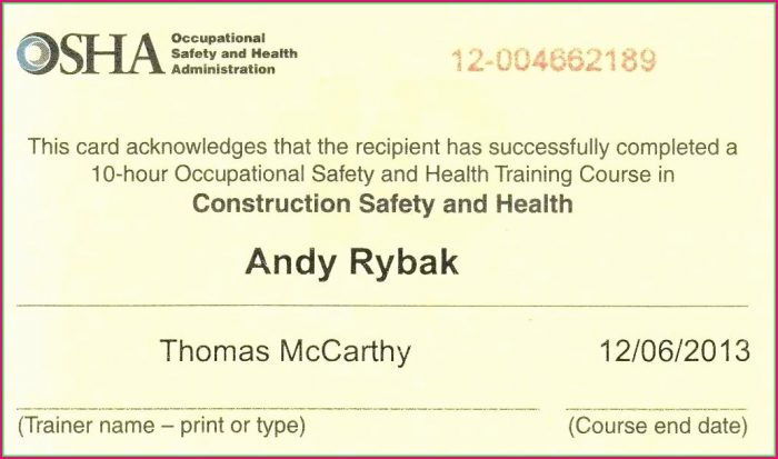 Blank Osha 30 Card Template Blank Osha 30 Card Template