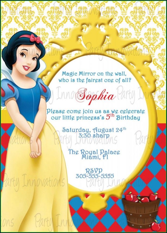 Blank Snow White Invitation Template Blank Snow White Invitation Template